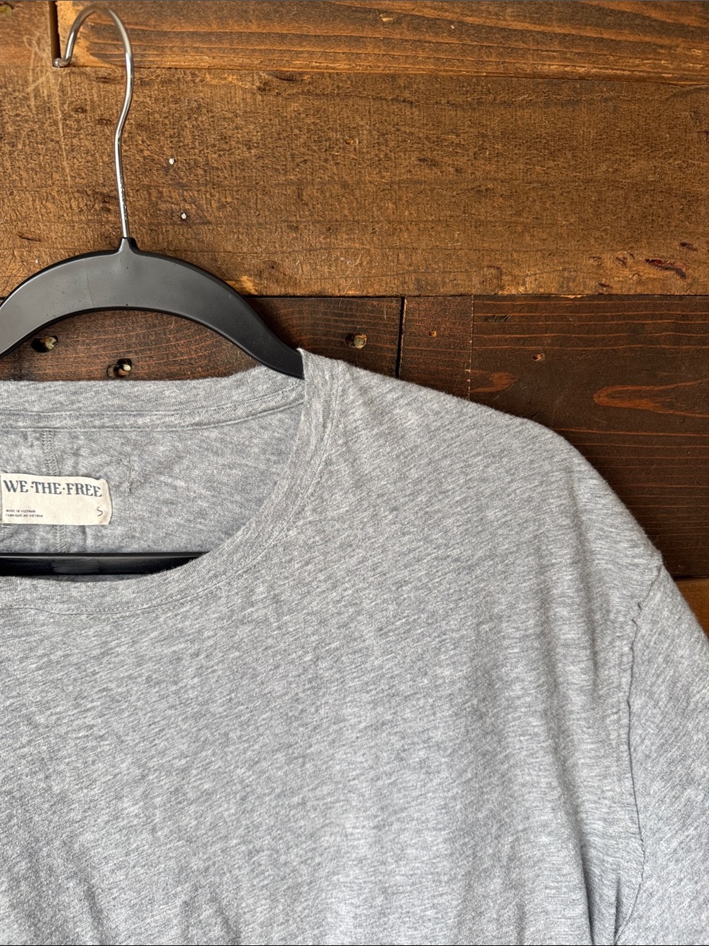 Free People Gray Heather Short Sleeve Crewneck Tee